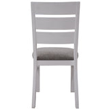 Plumeria Dining Chair Set of 2 Solid Acacia Wood Dining Furniture - White Brush V315-VOD-HOME-13-2PC-KIT