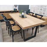 Petunia Dining Table 210cm Elm Timber Wood Black Metal Leg - Natural V315-VOD-BOST-02