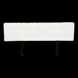 PU Leather King Bed Deluxe Headboard Bedhead - White V63-768275