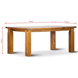 Teasel Dining Table 180cm Solid Pine Timber Wood Furniture - Rustic Oak V315-VWL-001-SET