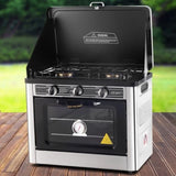 Devanti Portable Gas Oven LPG Silver PGO-01-SS-BK