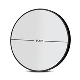 Embellir Wall Mirror Makeup 50cm Home Decor Framed Mirrors Bathroom Round Black MM-WALL-ROU-BK-50