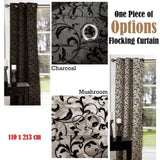 One Piece of Options Flocking Unlined Curtain 110 x 213 cm Charcoal V442-CAP-CURTAIN-OPTIONSFLOCKING-CHARCOAL-RE