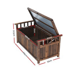 Gardeon Outdoor Storage Bench Box Wooden Garden Toy Tool Shed Patio Furniture Charcoal ODF-OSB-WDL-CC