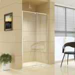 Adjustable Semi Frameless Shower Screen x 195cm Australian Safety Glass V63-828731