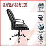 PU Leather Office Chair Executive Padded Black V63-774965