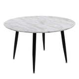 Minimalist Marble Effect Round Coffee Table V264-TAB-718C-WHE