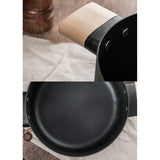 Non-stick Carbon Steel Dutch oven soup pot pan frying pan with lid wooden handle V324-HO-SOUPOT22