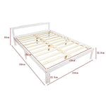 Double Wooden Bed Frame Home Furniture White V63-843151