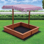 Kids Wooden Toy Sandpit with Adjustable Canopy V63-817133