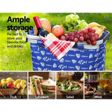Alfresco Picnic Basket Folding Bag Hamper Food Insulated Storage PICNIC-BAG-CLOTH-BUFS