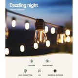 17m Solar Festoon Lights Outdoor LED String Light Christmas Party Decor 2pcs LIGHT-B-SOLAR-S14-15-WWX2