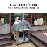 EuroGrille Outdoor Pizza Oven Stainless Steel Portable Pizza Maker Cooker Wood Charcoal Fired V219-BBQPIZEUGAFS5