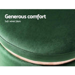 Artiss Ottoman Foot Stool Round Velvet Green FS-B-675-VEL-GN