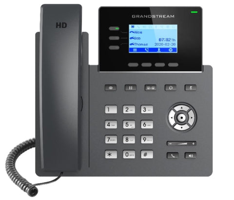GRANDSTREAM GRP2603P 3 Line IP Phone, 6 SIP Accounts, 132x48 Backlit Screen, HD Audio, Powerable Via V177-L-IPG-GRP2603P