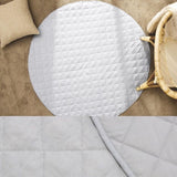 Little Gem Round Linen Cotton Baby Play Mat Silver 130cm Diameter V442-HIN-MISC-BABYPLAYMAT-SILVER-RD