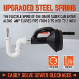 Drain Auger Drain Cleaner Unblocker Auger Sewage Pipe Cleaning Plumbing Tool V465-90527-AU-2