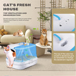 Large Foldable Cat Litter Box Plastic Toilet Easy Cleaning V488-PCFCB-GR