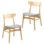 Cusco 2pc Set Dining Chair Fabric Seat Scandinavian Style Solid Rubberwood V315-VOD-CUSC-04-2PC-KIT