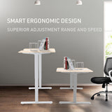 Fortia Sit To Stand Up Standing Desk, 140x60cm, 72-118cm Electric Height Adjustable, 70kg Load, V219-ADKSSTFOWOWT4SA