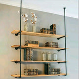 Wall Shelves Display Bookshelf Industrial DIY Pipe Shelf Rustic Brackets V63-837281