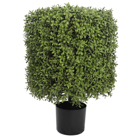 Premium Potted Artificial Square Topiary Plant 55cm UV Resistant V77-1221429