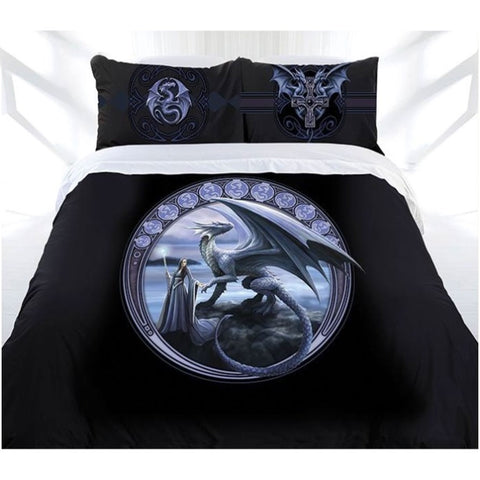 Anne Stokes New Horizon Quilt Cover Set Double V442-LDE-QUILTCS-NEWHORIZON-BLACK-DS