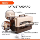 YES4PETS Small Dog Cat Rabbit Crate Pet Carrier Airline Cage With Bowl and Tray-Brown V278-AA1-BROWN