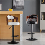 BS5105-BLACKBar Stools Kitchen Bar Stool Leather Barstools Swivel Gas Lift Counter Chairs- White V255-BS5105-WHITE