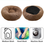 Pet Dog Bedding Warm Plush Round Comfortable Nest Sleeping kennel Coffee M 70cm V360-PTDB0000-LC-M