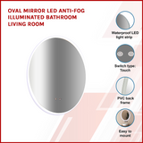 Oval Mirror LED Anti-Fog Illuminated Bathroom Living Room V63-840611