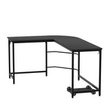 Artiss Computer Desk L-Shape CPU Stand Black 147CM MET-DESK-L-003-BK