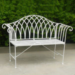 White Lavinia Iron Outdoor Bench V231-MIB-71