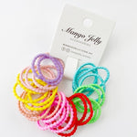 MANGO JELLY Kids Hair Ties - Bubbly Neon - Six Pack V659-HT-3CM-30P-BUBBLY-NEON-6-L