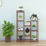 Indoor Outdoor Garden Plant Stand Planter Flower Pot Shelf Wooden Shelving - 9 Shelves V63-836001