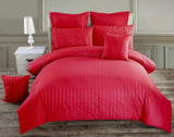 Seersucker Super King Size Quilt/Duvet Cover Set - Red V493-PASK-04