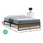 Artiss Bed Frame Metal Frame Bed Base OSLO - Double MBED-C-OSLO-D-BK