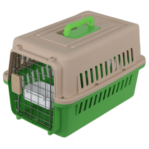 YES4PETS New Medium Dog Cat Rabbit Crate Pet Airline Carrier Cage With Bowl & Tray Green V278-FC-610-W-BOWL-TRAY-GREEN