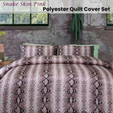 Big Sleep Snake Skin Pink Quilt Cover Set Double V442-HIN-QUILTCS-PRINTED-SNAKE-SKIN-PINK-DS