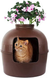 YES4PETS Multifunctional Cat Litter Box Pet Cat House Semi-Enclosed Brown V278-BP292-CAT-HOUSE-BROWN