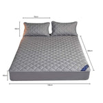 SOGA Grey 138cm Wide Cross-Hatch Mattress Cover Thick Quilted Stretchable Bed Spread Sheet Protector BCOVER4005