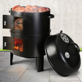 Grillz BBQ Grill 3-In-1 Charcoal Smoker BBQ-SMOKER-3IN1