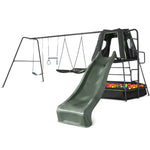 Lifespan Kids Pallas Play Tower with Metal Swing Set in Green Slide V420-LKSW-PAL2SW-GRN