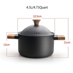 Non-stick Carbon Steel Dutch oven soup pot pan frying pan with lid wooden handle V324-HO-SOUPOT22