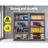 Giantz 2x1.5M Garage Shelving Warehouse Rack Storage Racking Storage Steel WR-E-7X15-CCX2