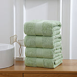 Linenland 4 Piece Cotton Bath Towels Set - Sage Green V406-TOWPAK01GR