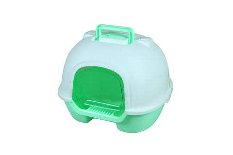 YES4PETS Portable Hooded Cat Kitten Toilet Litter Box Tray House with Handle and Scoop Green V278-MSP-0006-GREEN