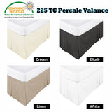 KINGDOM Box Pleated Valance Black - KING V442-KIT-VALANCE-225TC-BLACK-KI