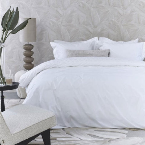 Riviera Maison Elowen White Cotton Quilt Cover Set King V442-HIN-QUILTCS-ELOWEN-WHITE-KI