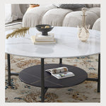 Interior Ave - Duke Round Two Tier Stone Coffee Table V355-IA-CT5-MB